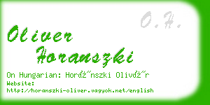 oliver horanszki business card